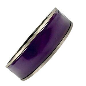 Hermes Metal Purple Bracelet Bangle Silver